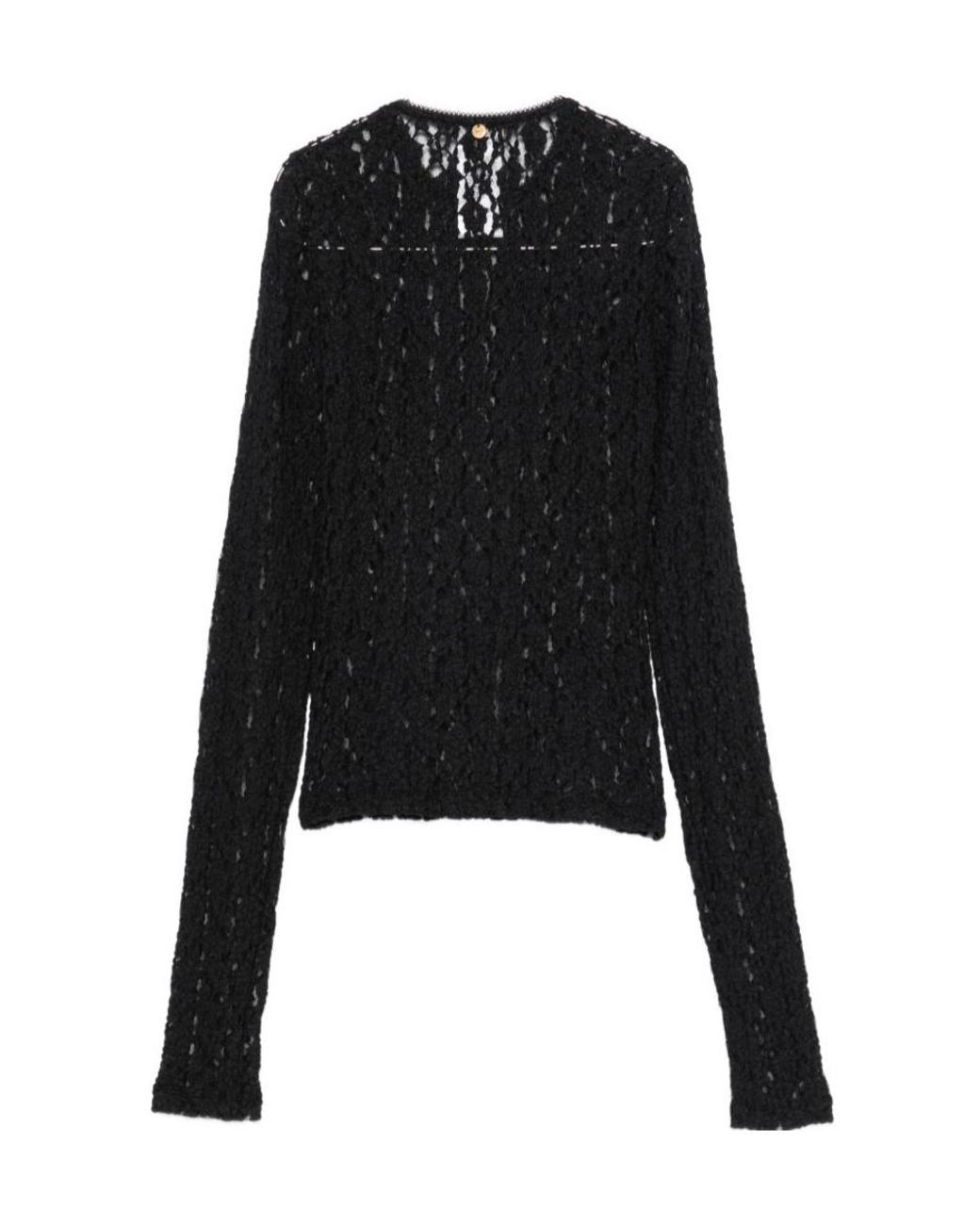 Liu Jo Black Stretch Lace Top
