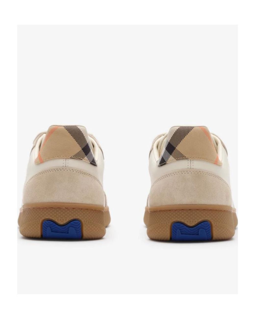 Burberry White Terrace Check Low-Top Sneakers