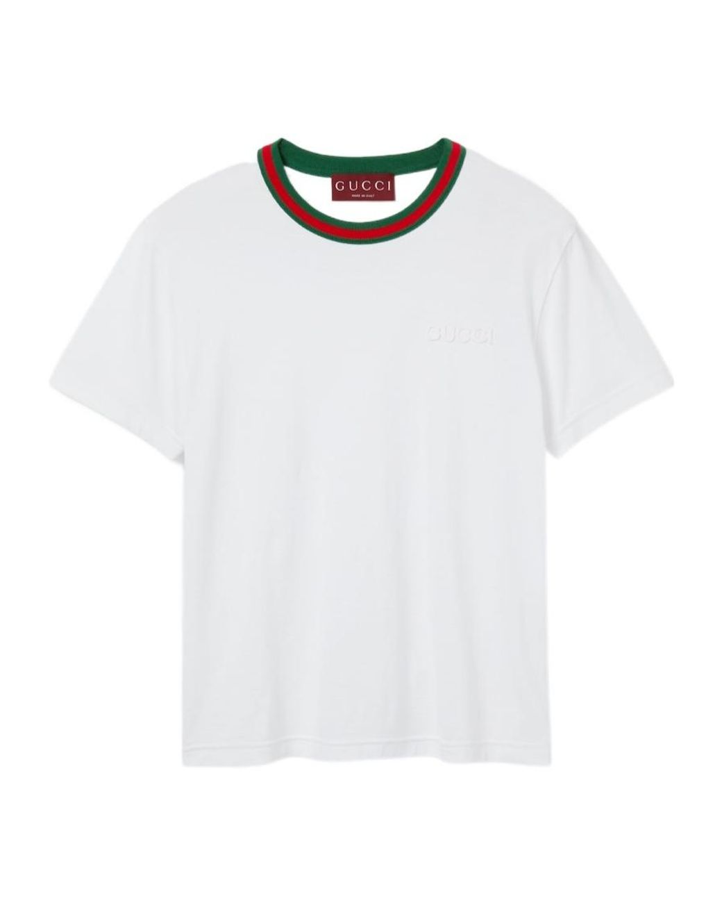 Gucci White Logo Detailed Crewneck T-Shirt