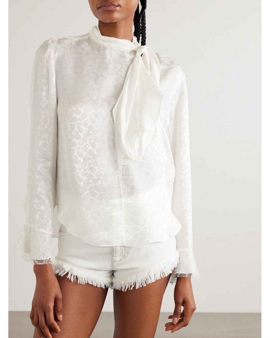 Isabel Marant White Raphaella Ruffled-Cuff Blouse