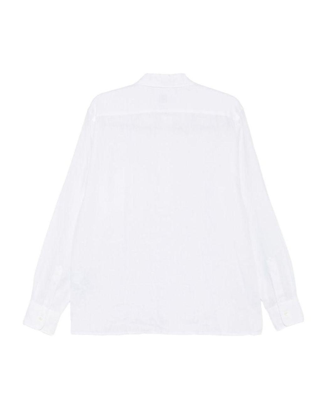 Aspesi White Half-Button Long-Sleeved Shirt for men