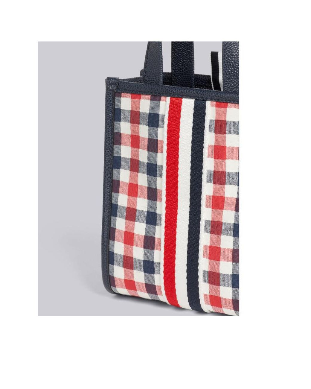 Thom Browne Red Mini Rwb-Stripe Tote Bag