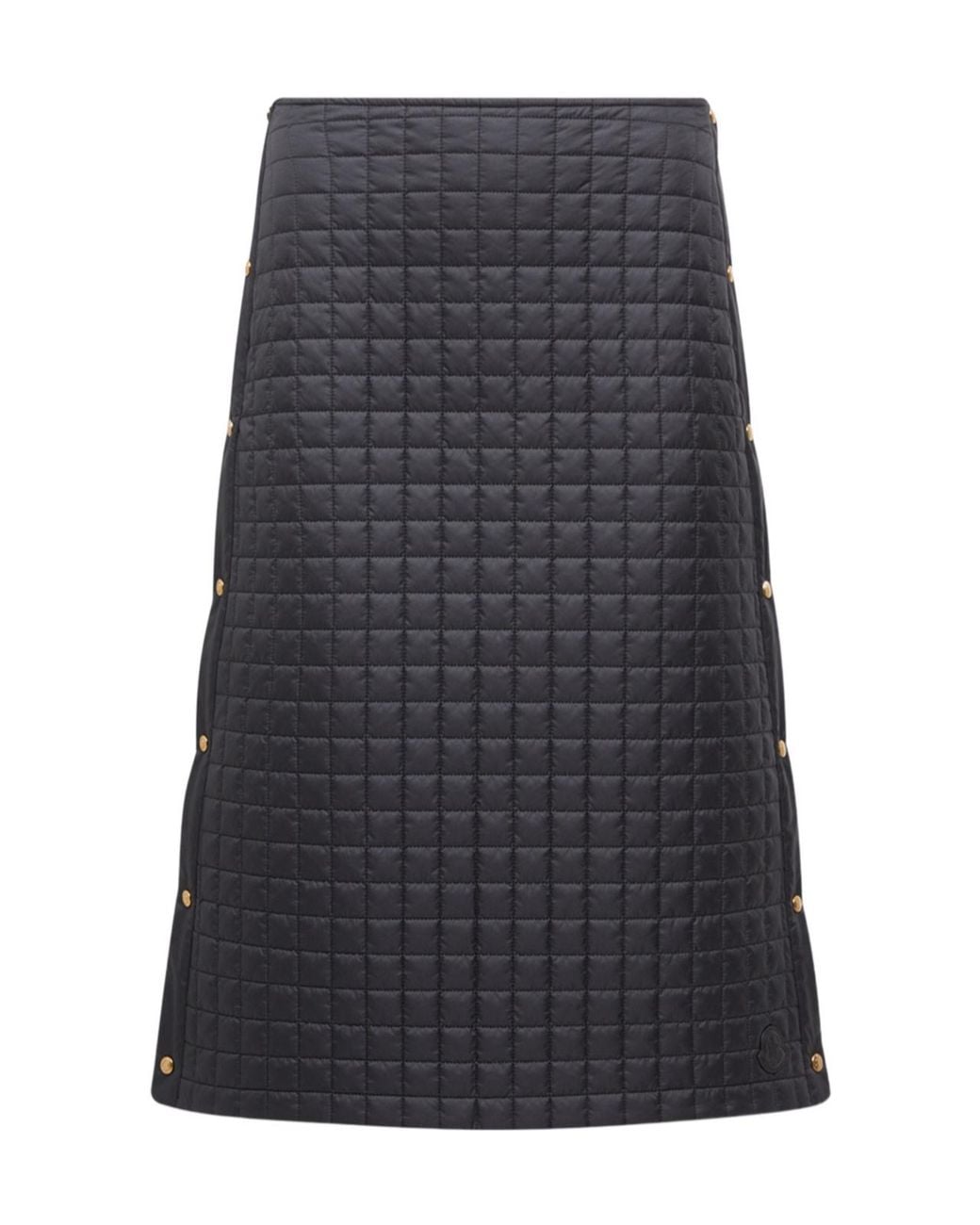 Moncler Gray Square-Quilted Padded Midi Skirt