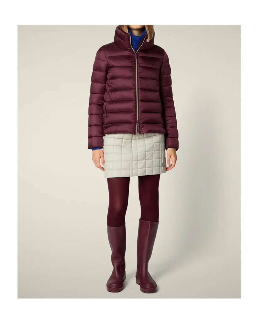 Save The Duck Purple Zip-Up Puffer Jacket