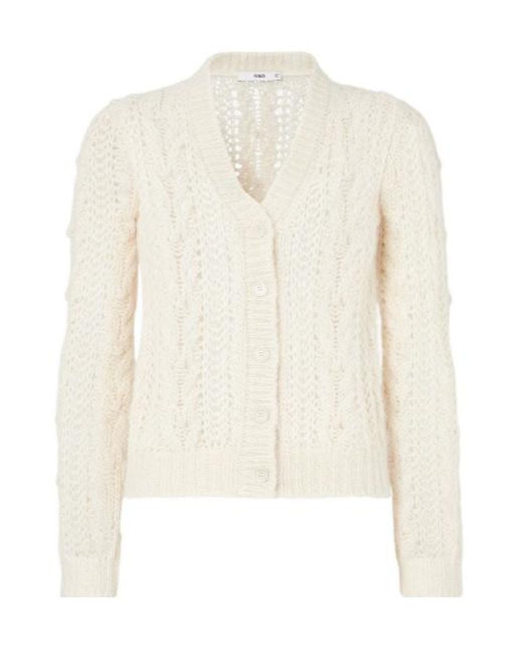 Fendi White Ivory Cashmere, Silk And Alpaca Cardigan
