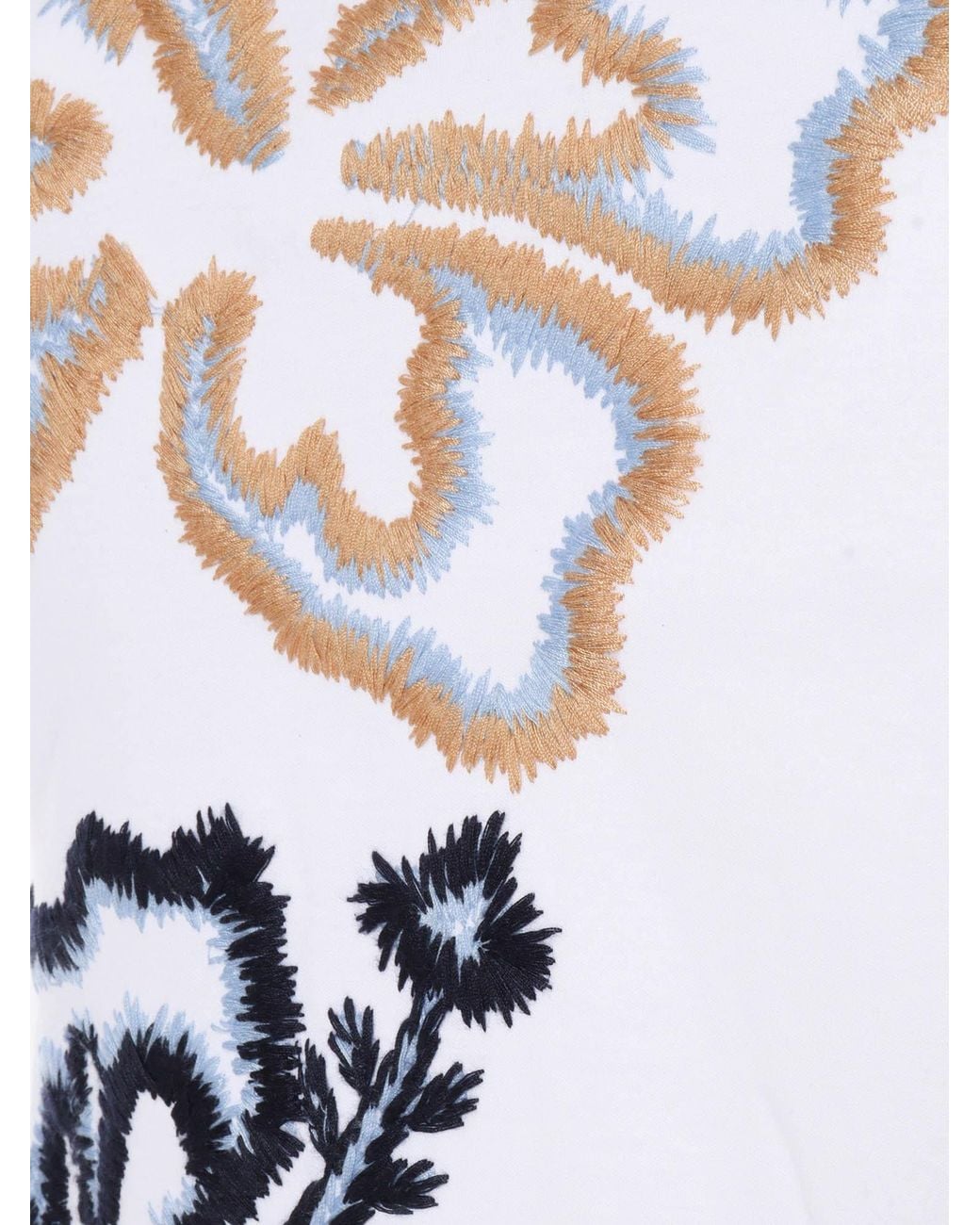 Max Mara White Ring Floral Embroidered Crewneck T-Shirt