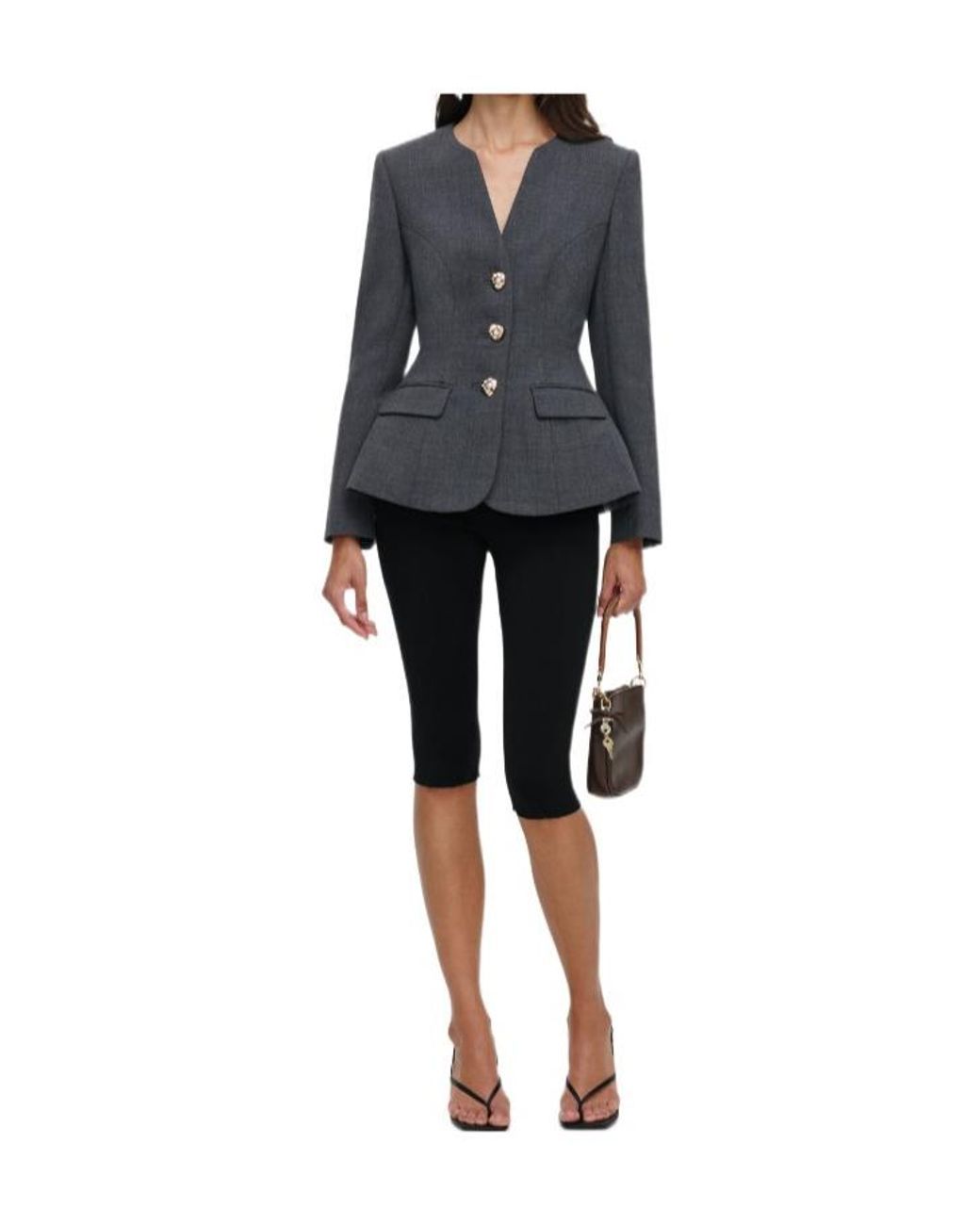 Self-Portrait Black Wool Peplum Blazer