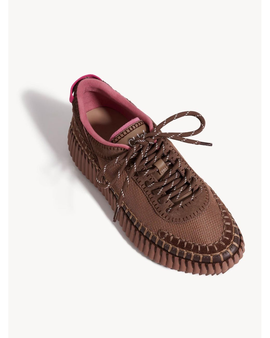 Chloé Brown Chloé Nama Platform Low-Top Sneakers