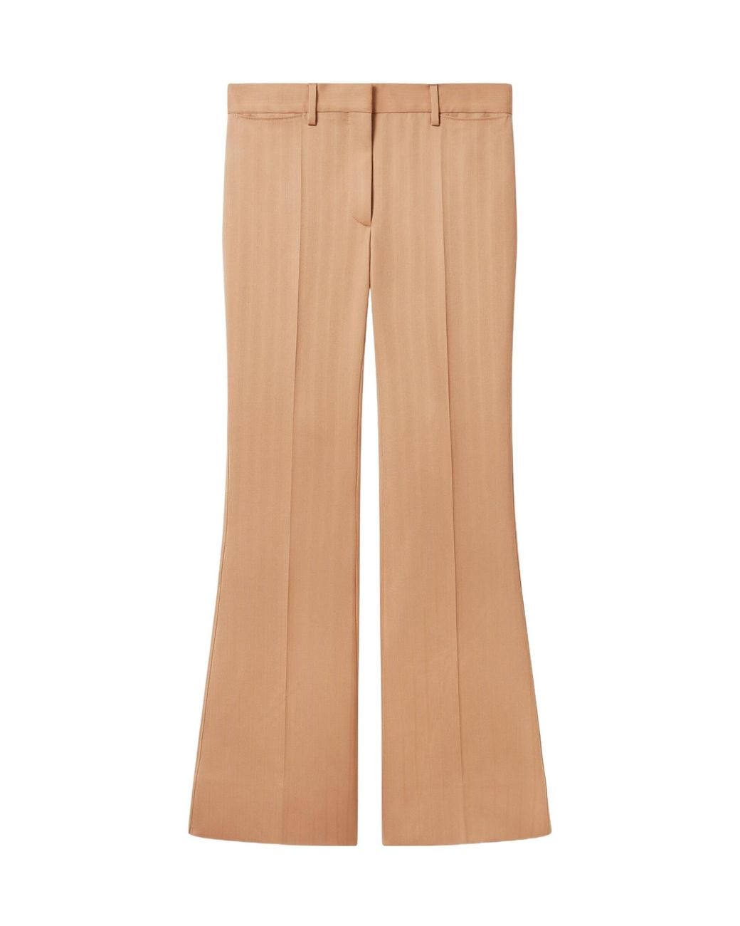 Stella McCartney Natural Low-Rise Striped Trousers