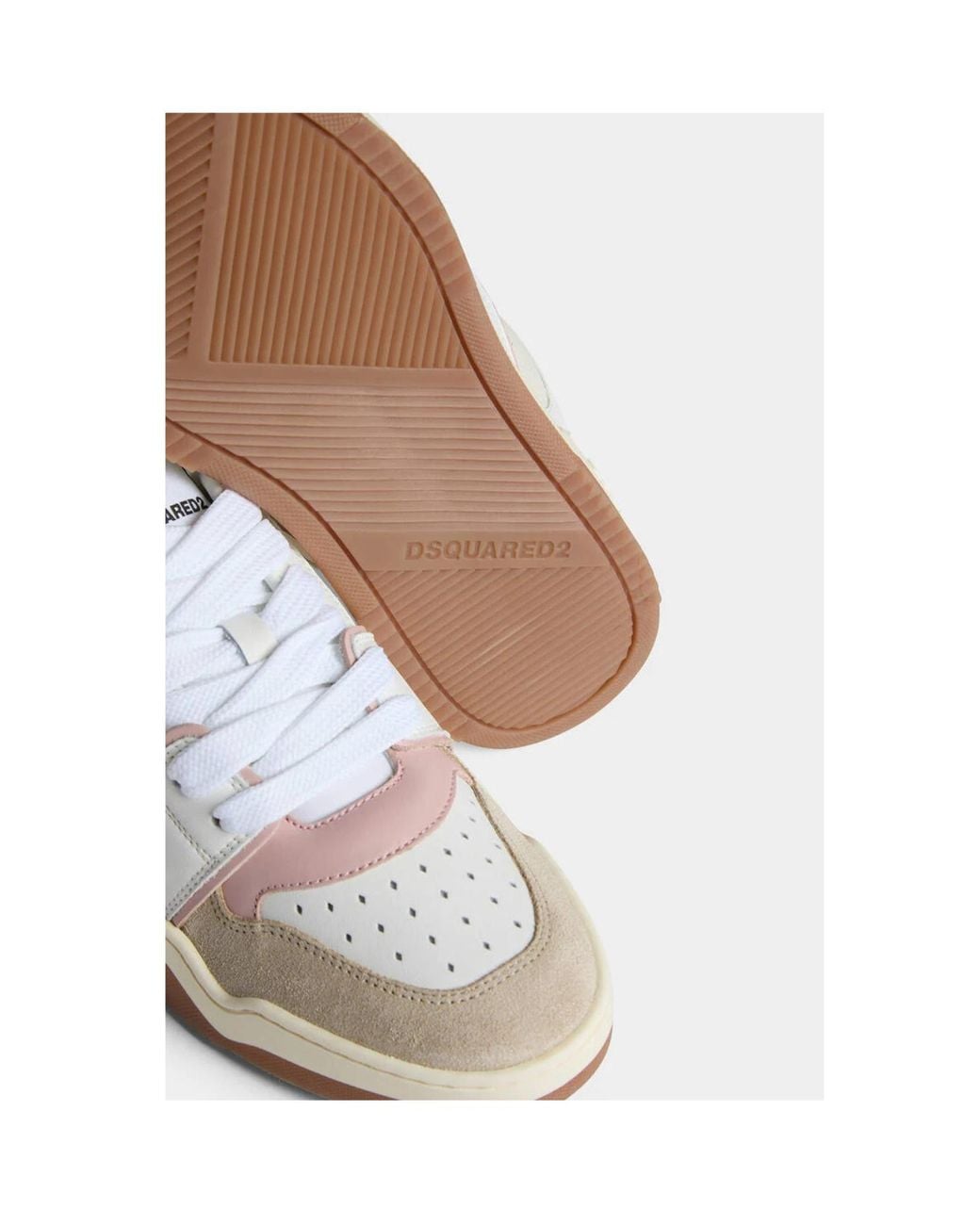 DSquared² White Spiker Panelled Lace-Up Sneakers