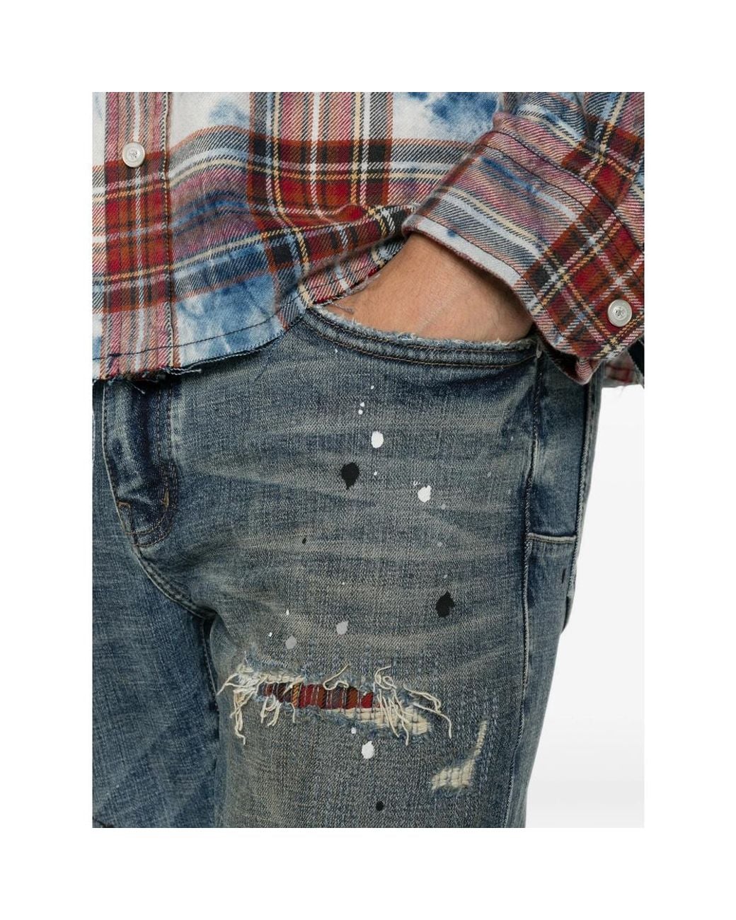 Purple Brand Blue Belt-Loop Jeans for men