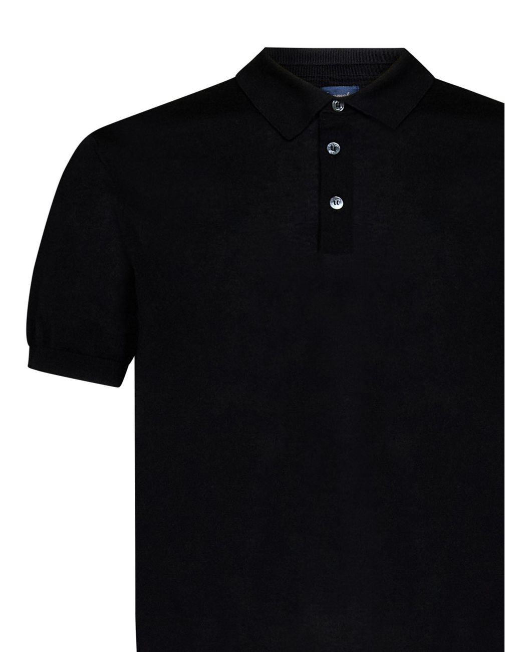 Drumohr Blue Fine Knit Polo Shirt for men
