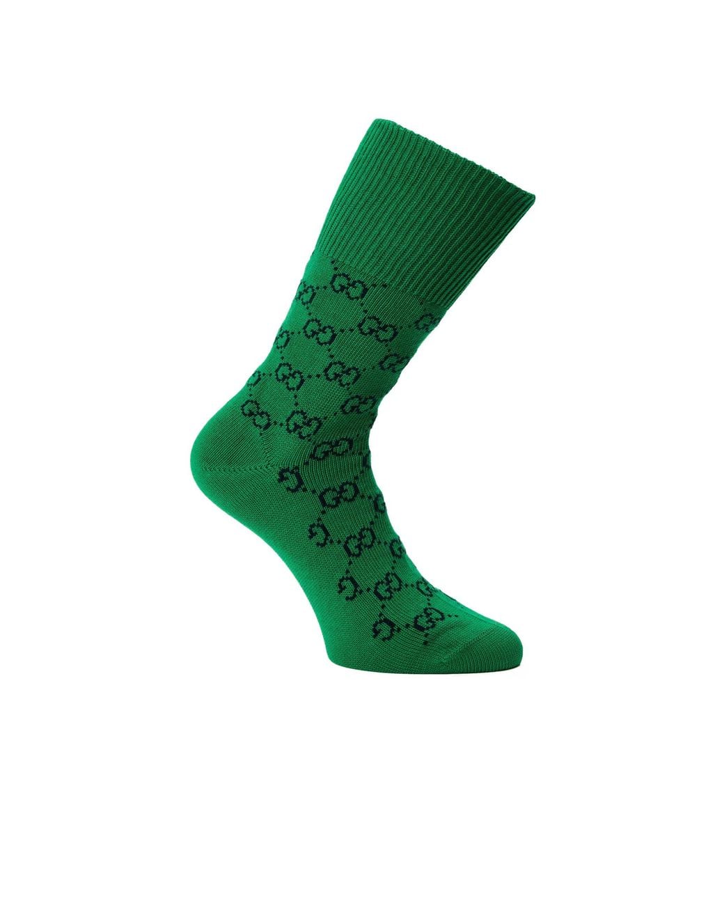 Gucci Green Logo Ribbed Socks