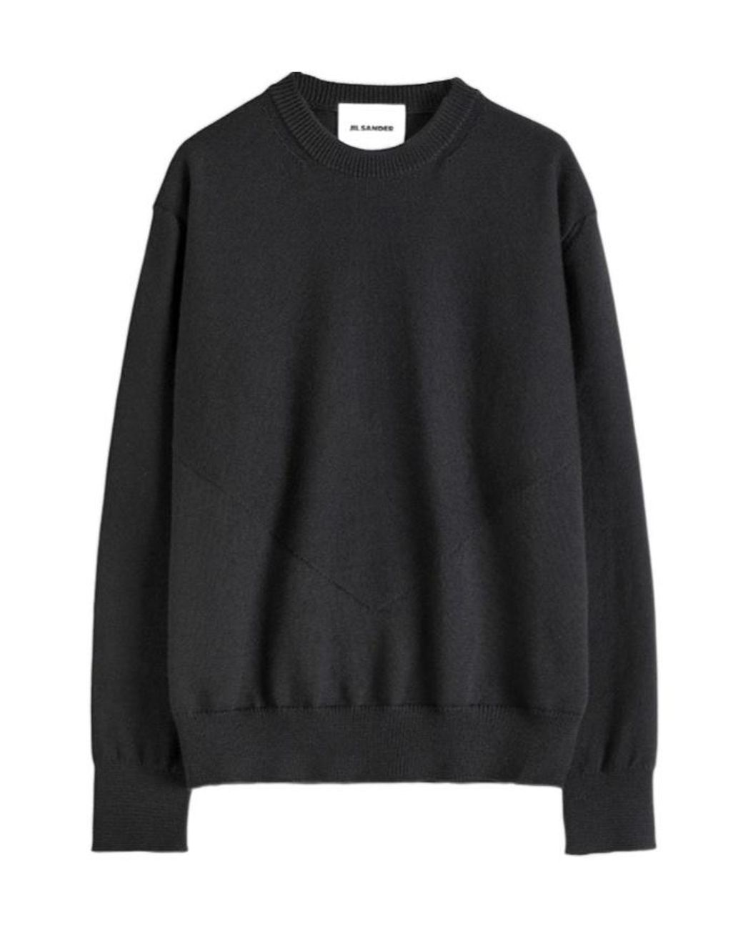 Jil Sander Black Crewneck Long Sleeved Jumper for men