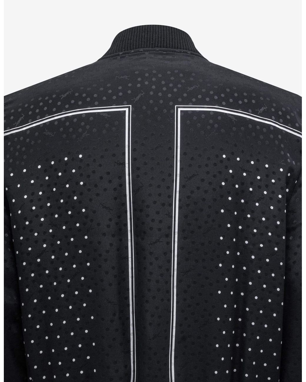 Saint Laurent Black Polka-Dot Pattern Bomber Jacket for men