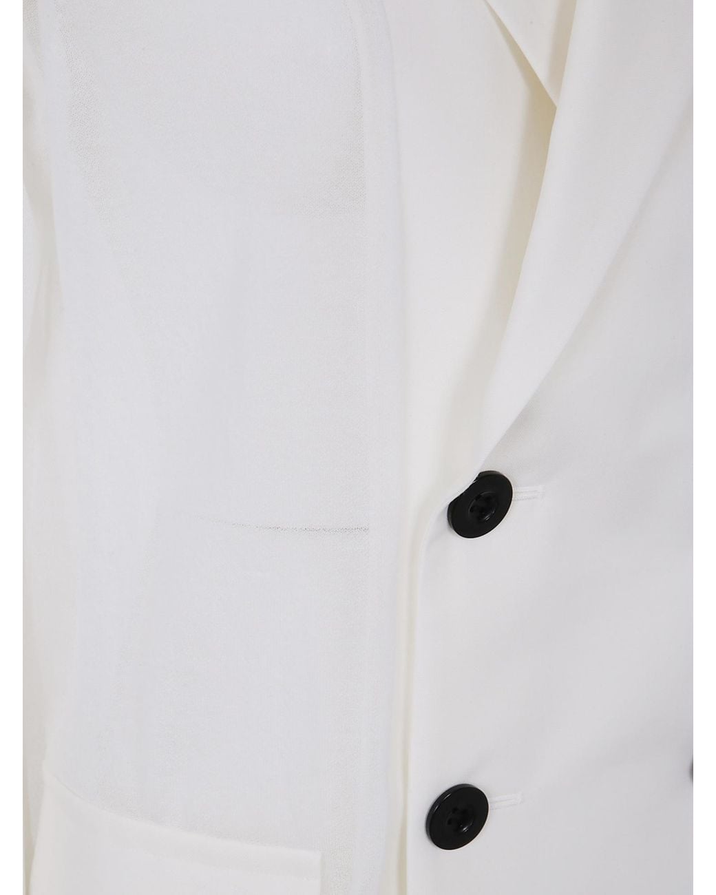Sacai White Double-Breasted Jacket