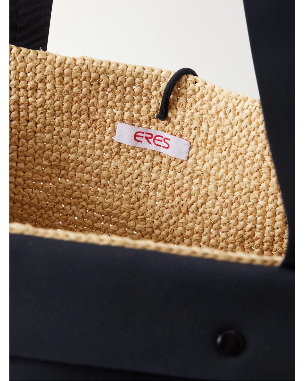Eres Black Raffia Tote Bag
