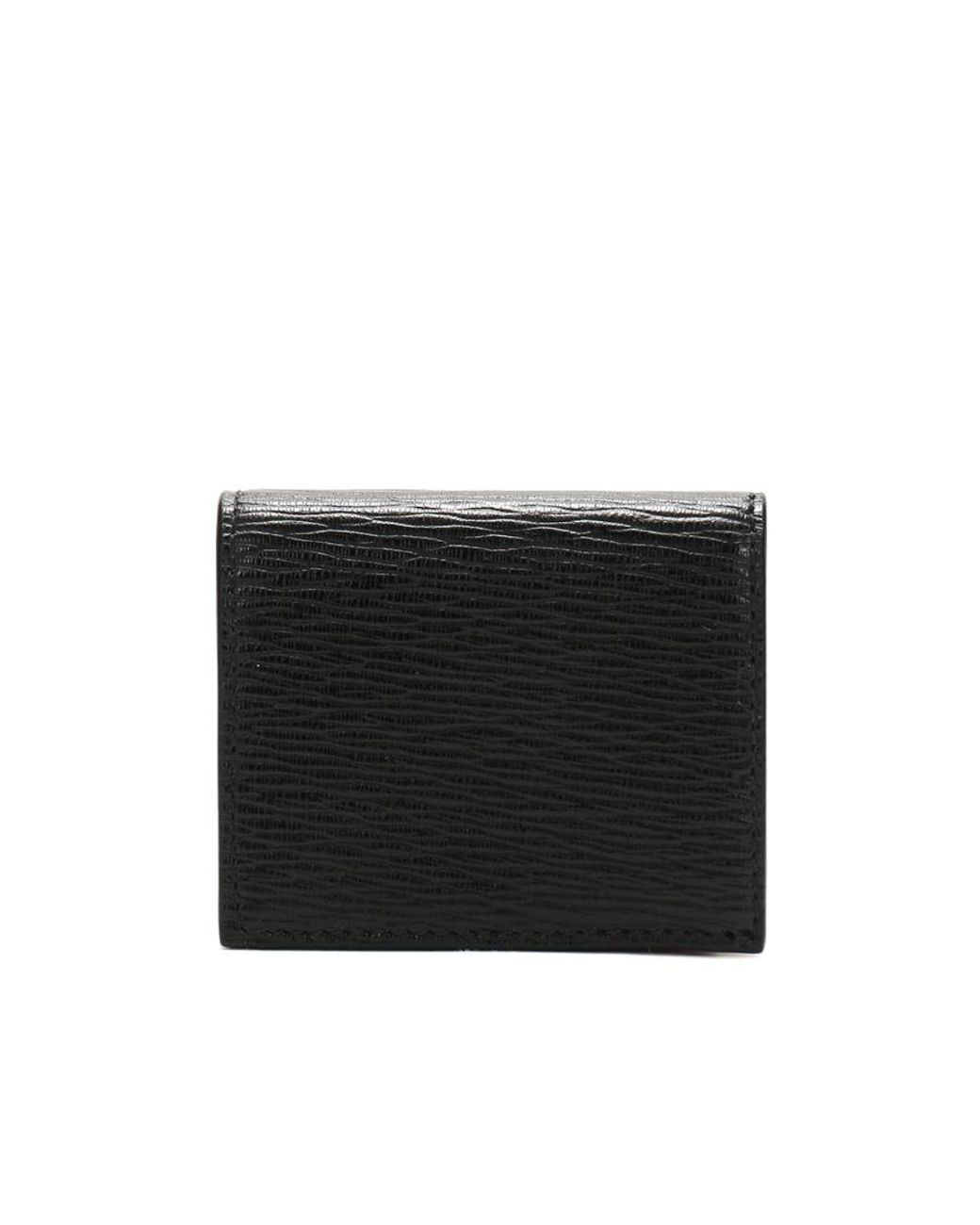 Ferragamo Black Logo-Plaque Leather Cardholder