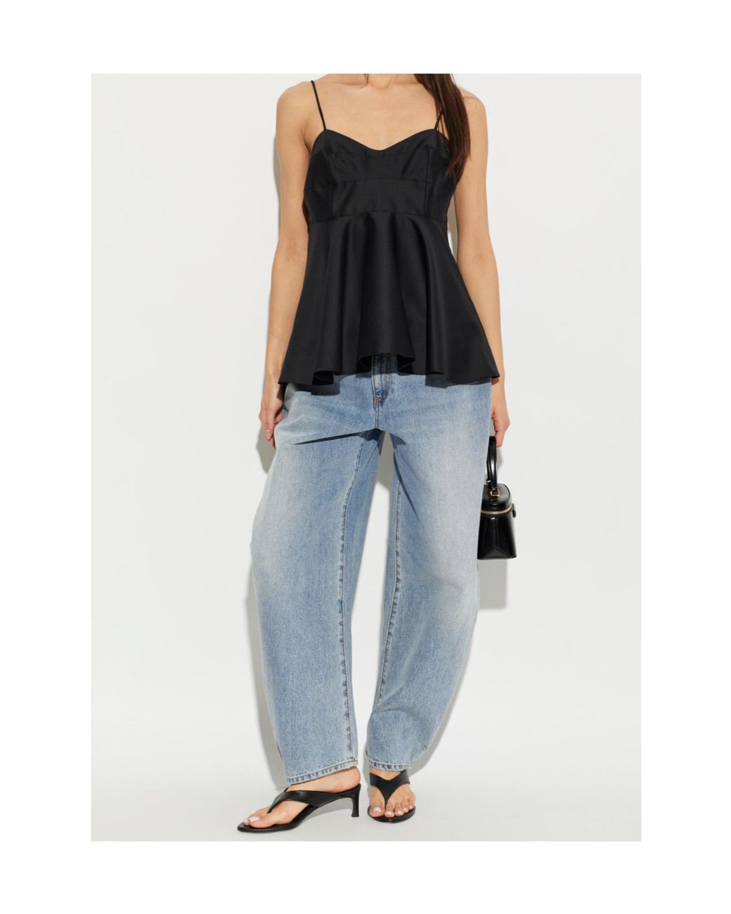 Rohe Black Flared Strappy Top