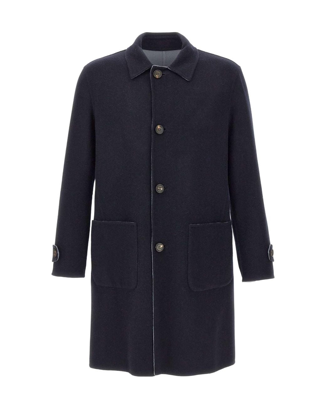 Eleventy Blue Double-Sided Reversible Coat for men