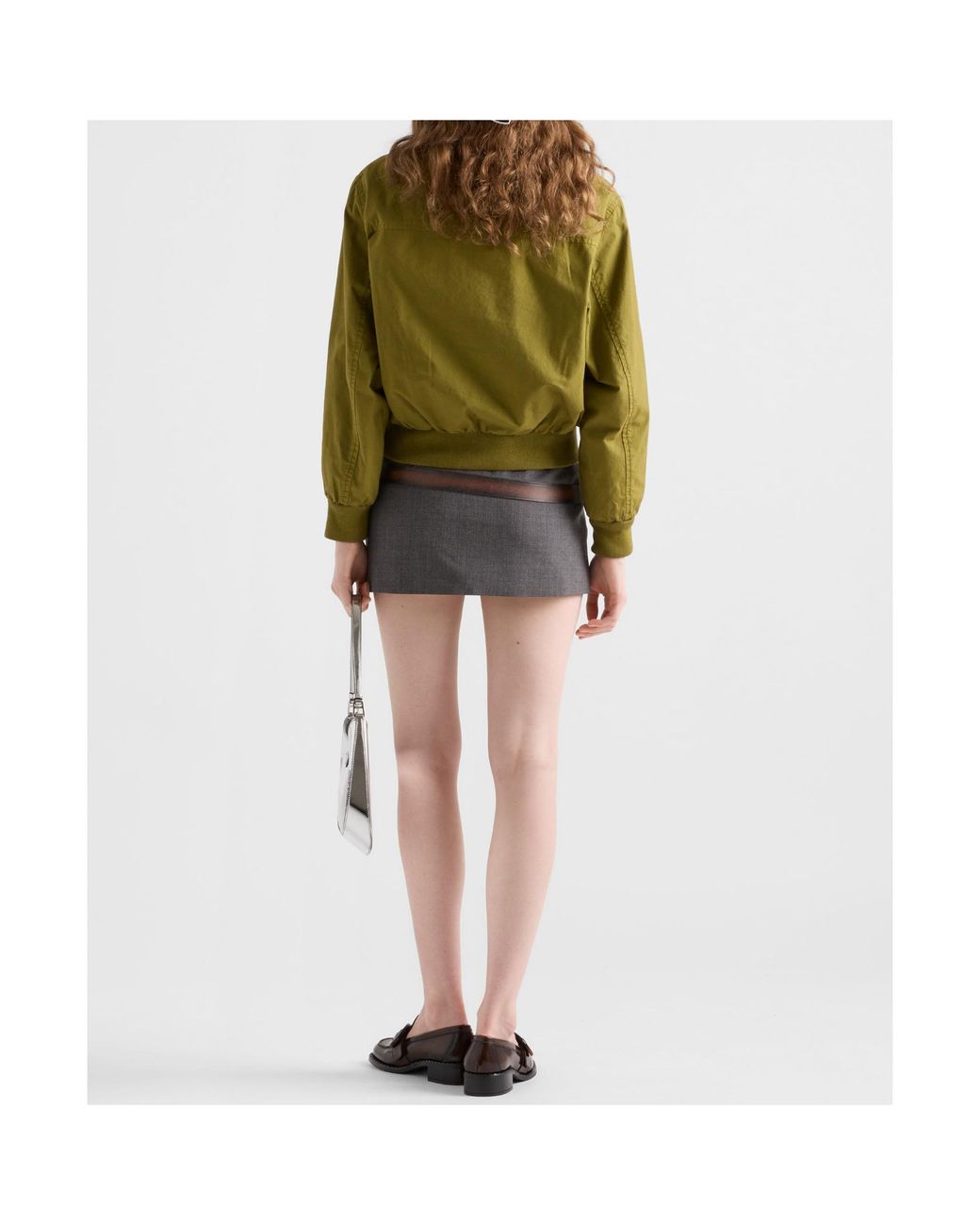 Prada Green Half-Zipped Long-Sleeved Jacket