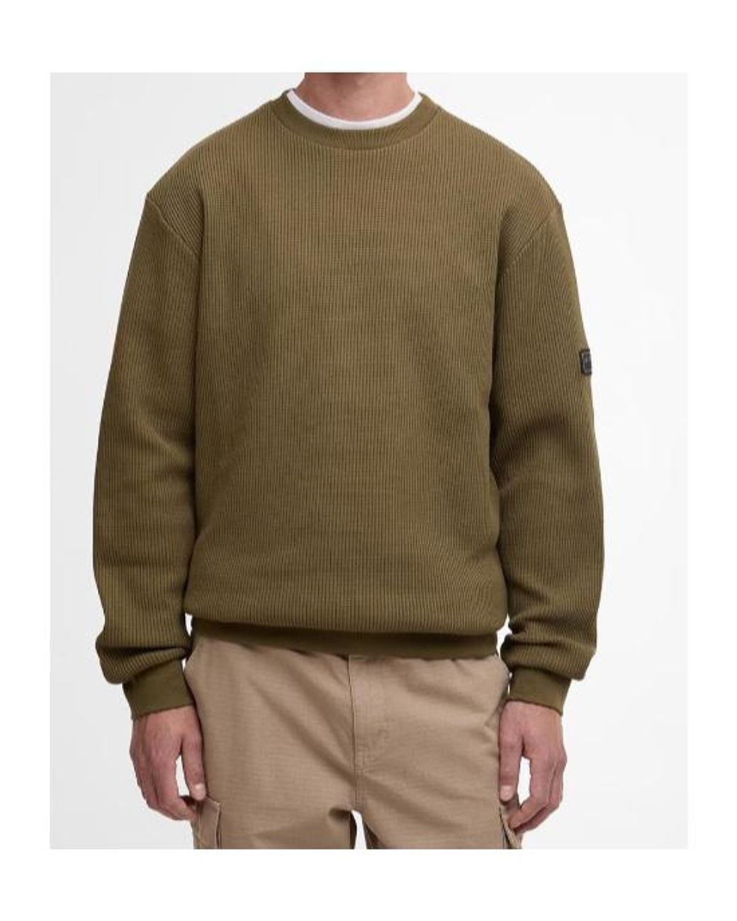 Barbour Green Long-Sleeved Crew Neck Sweatshirt for men