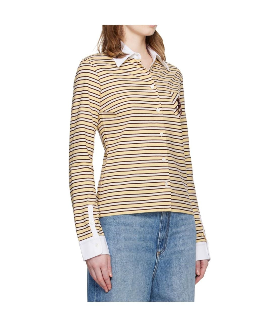 Stella McCartney Blue Striped Logo-Embroidered Shirt