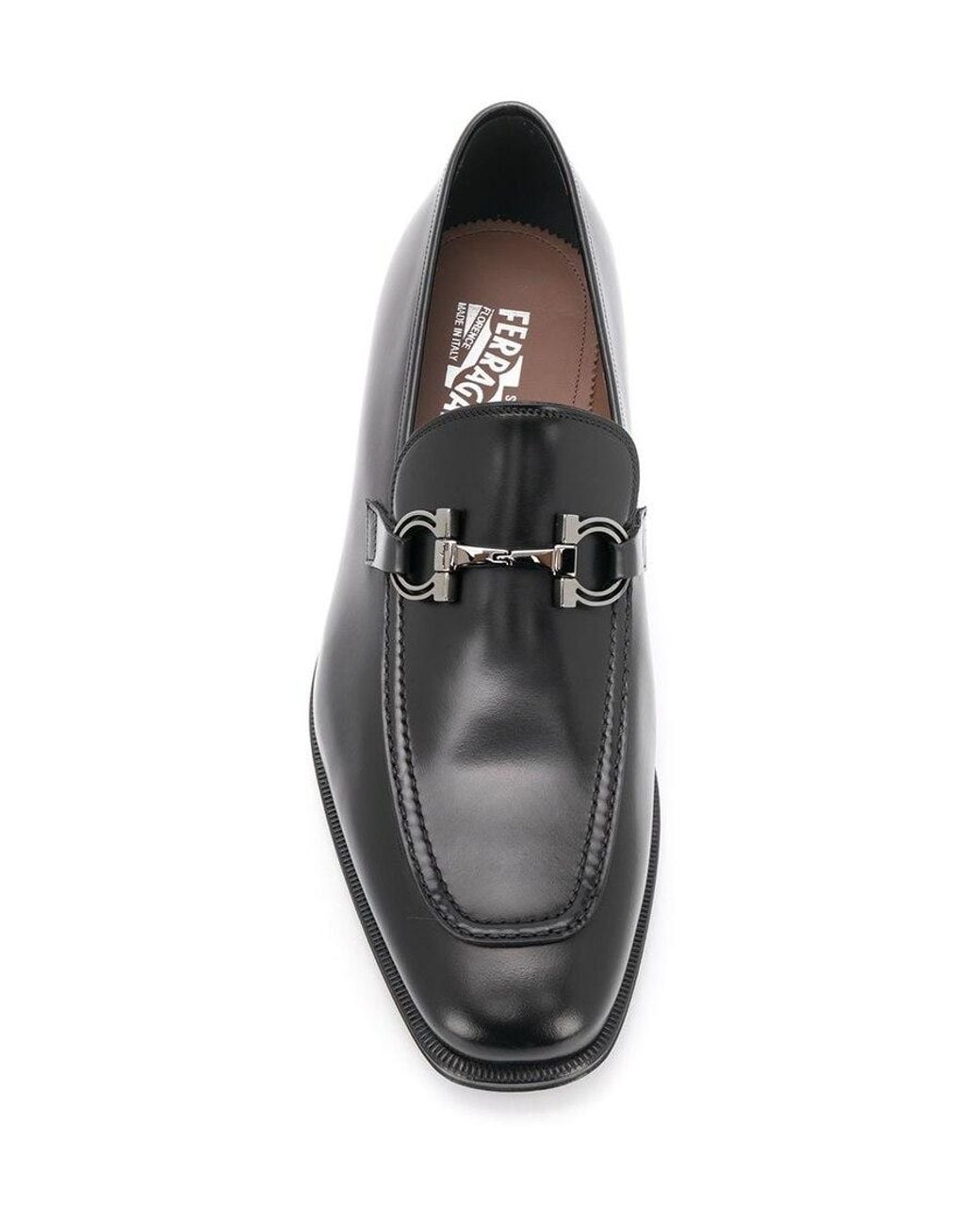 Ferragamo Black Gancini Casual Business Shoes for men