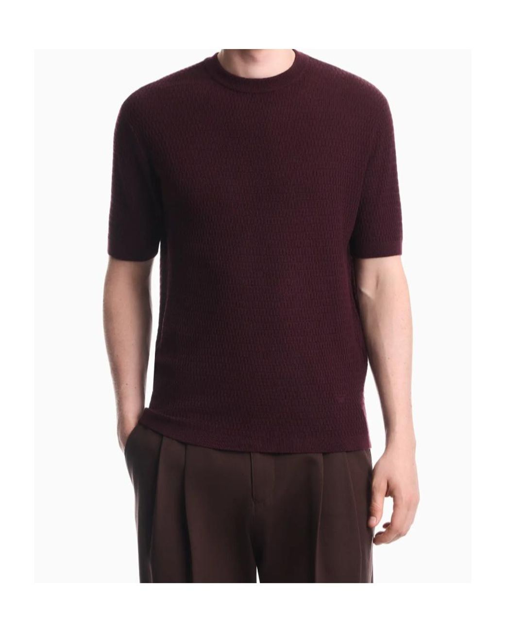 Emporio Armani Red Crew-Neck Sweater for men