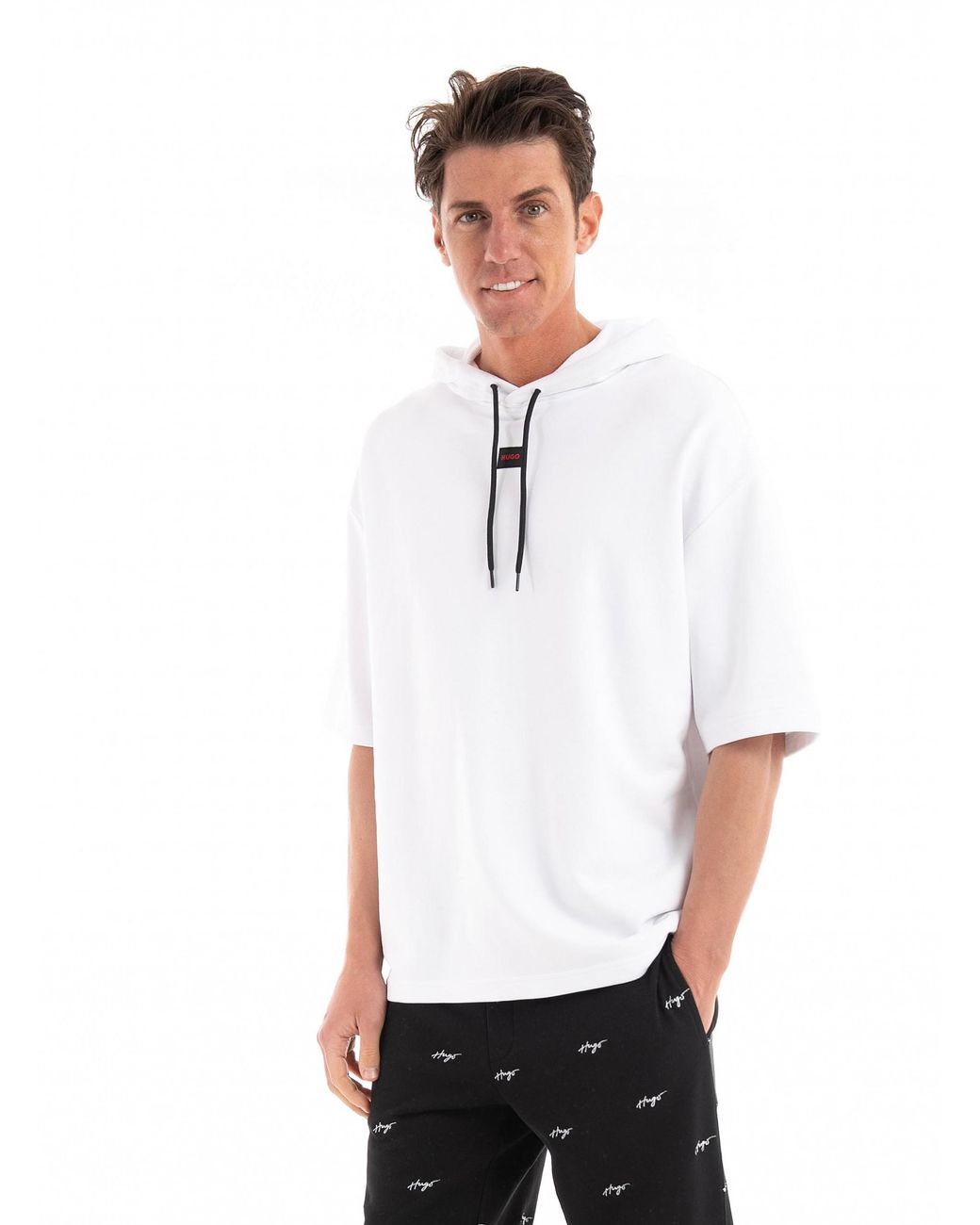 Boss White Short-Sleeved Sweater for men