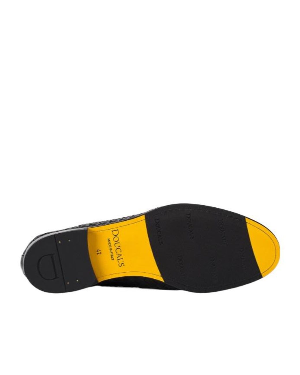 Doucal's Black Round Toe Woven Loafers for men