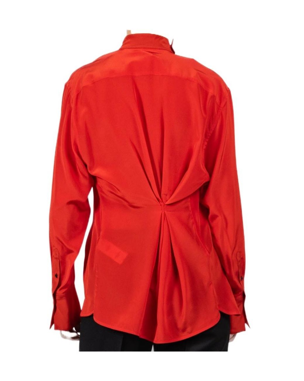 Victoria Beckham Red Drape Detail Blouse