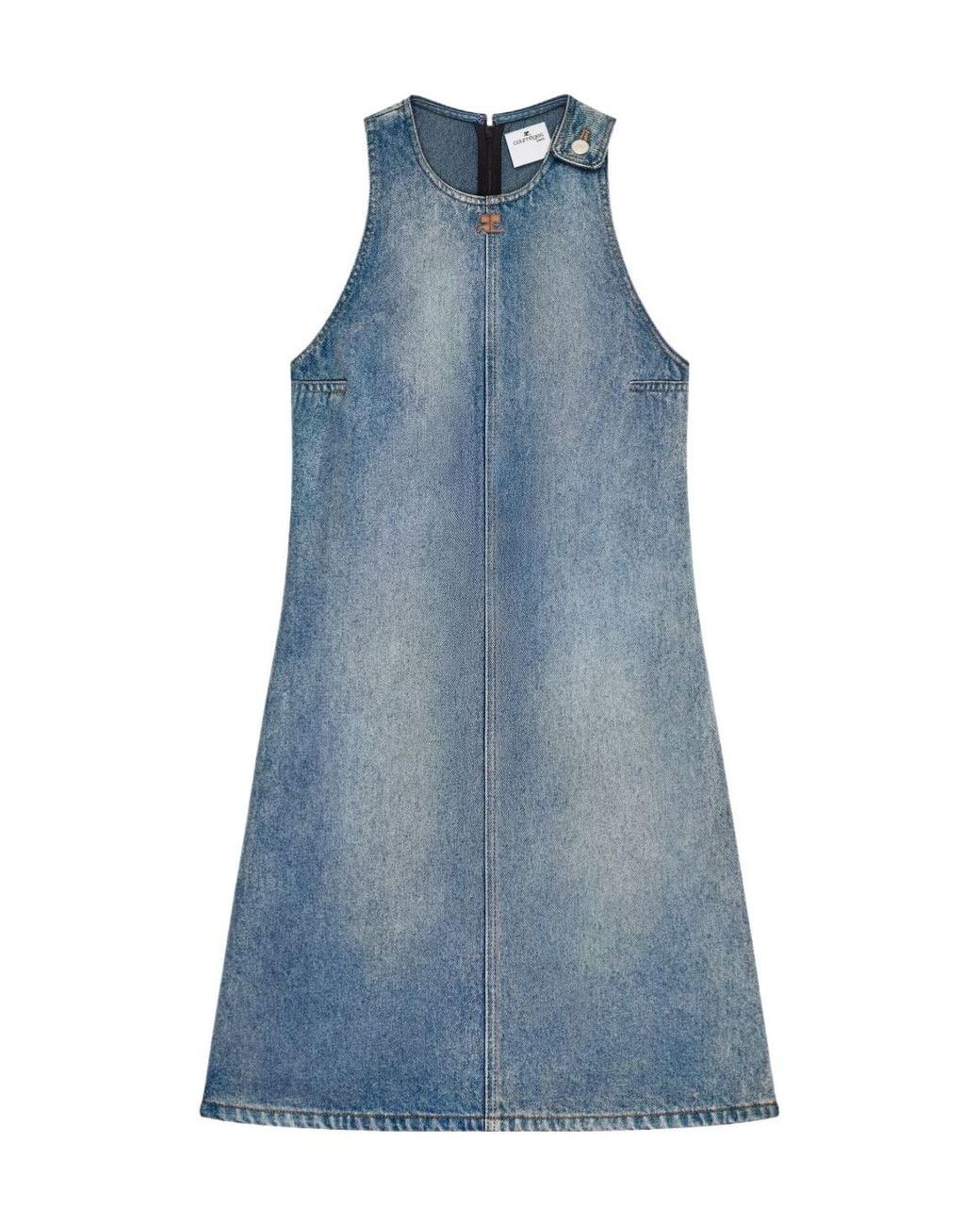 Courreges Blue Courrèges Crewneck Sleeveless Dress