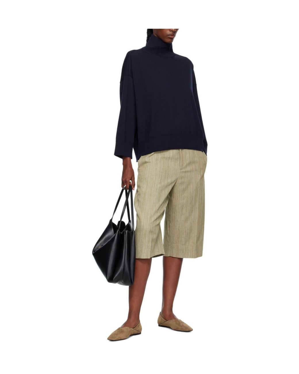 Bottega Veneta Blue High Neck Knitted Jumper