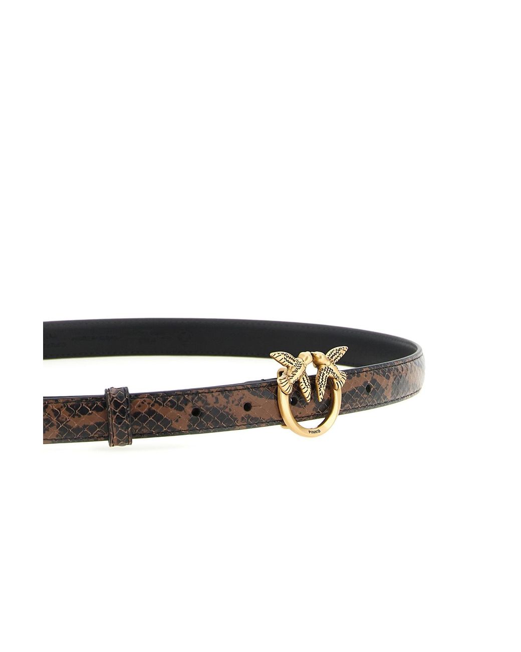 Pinko White Love Birds Slim Belt
