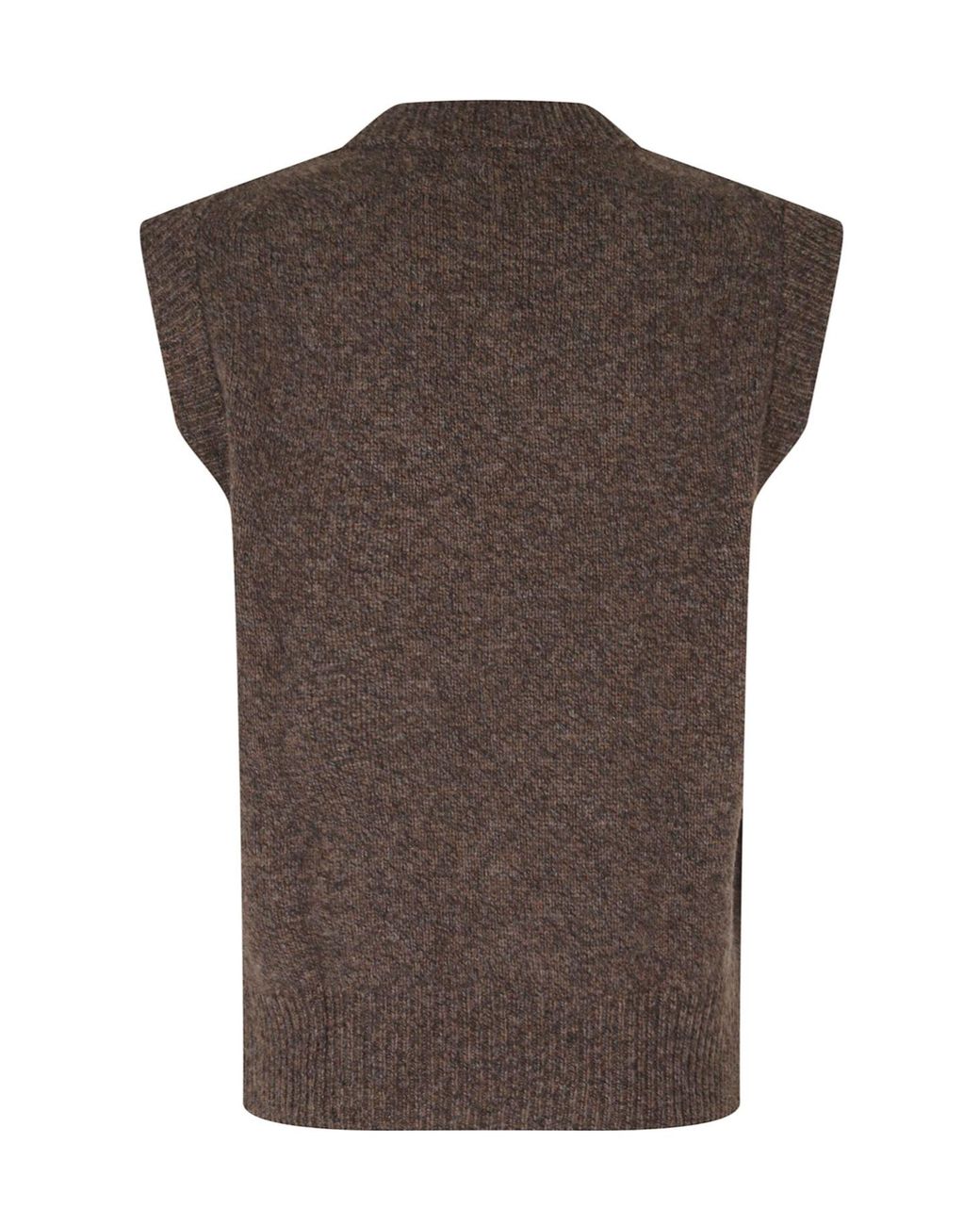 Soeur Brown Ribbed V-Neck Sweater