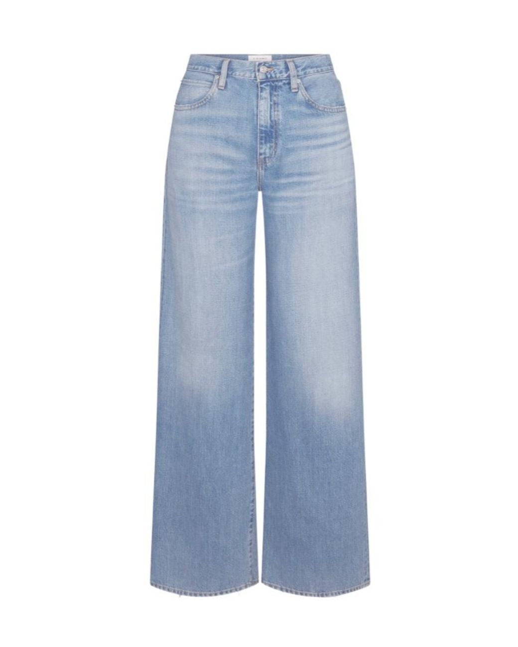 FRAME Blue The Stroll High-Rise Wide-Leg Jeans