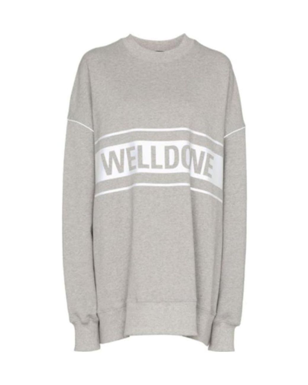 we11done Gray Logo Print Sweatshirt for men