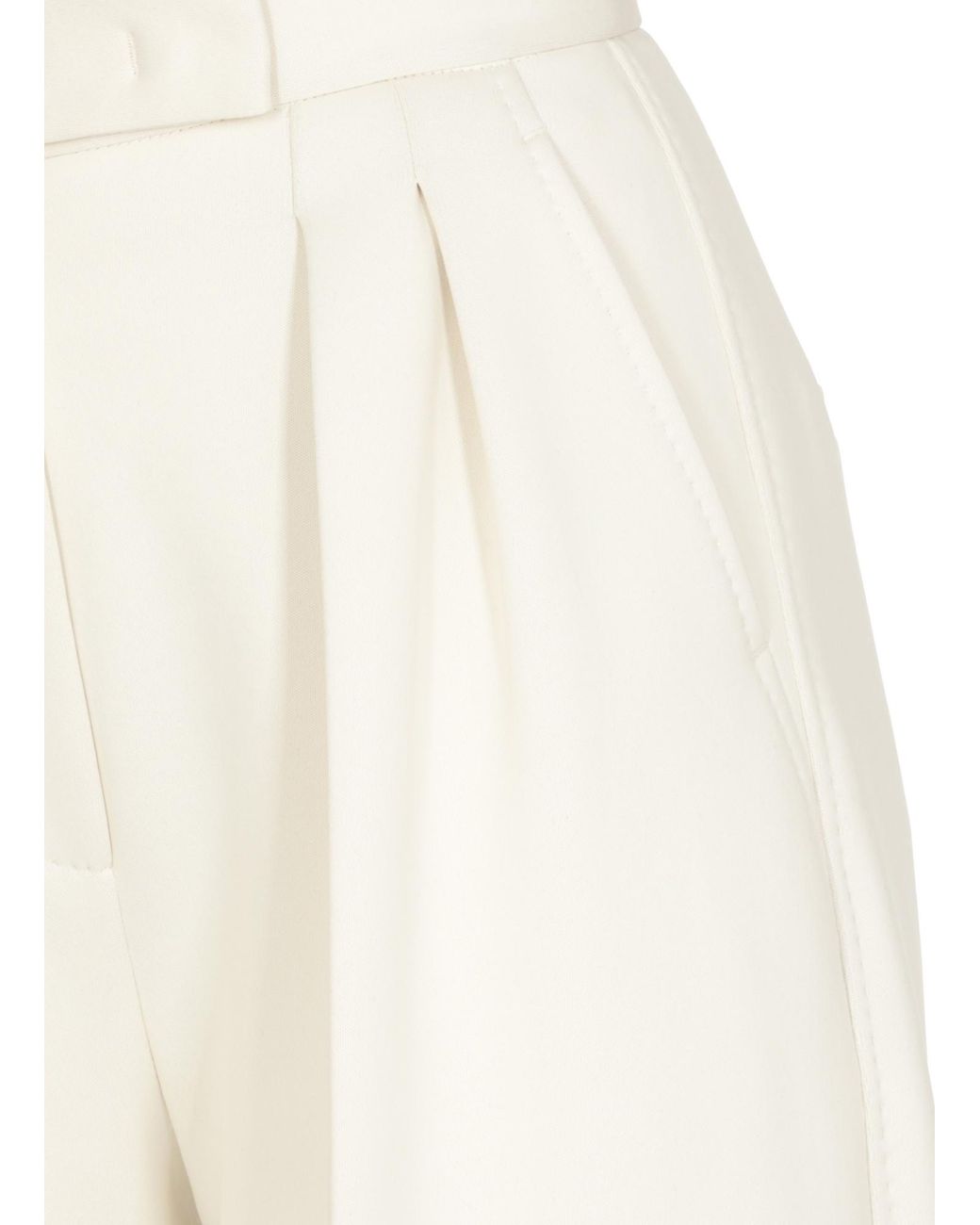 Max Mara White Zinnia Pleat Detailed High Waist Pants