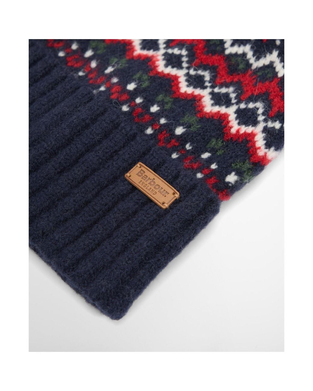 Barbour Blue Patterned Knit Beanie