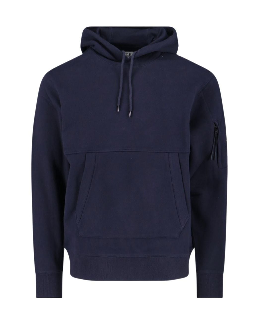 C P Company Blue Logo Hooded Sweatshirt for men