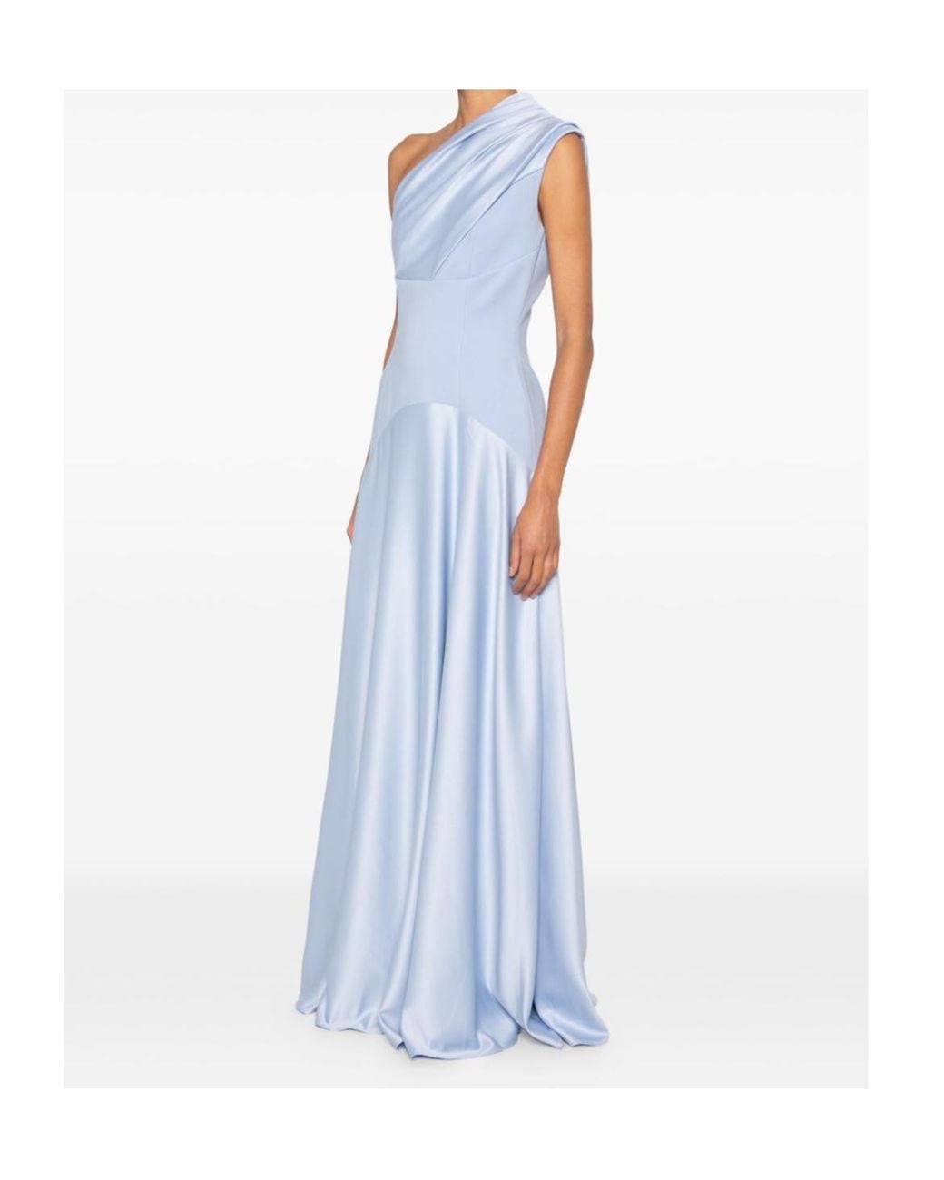 Solace London Blue Gabriela One-Shoulder Maxi Dress