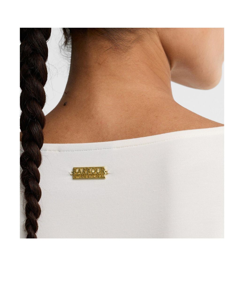 Barbour White Boat Neck Long-Sleeve Top