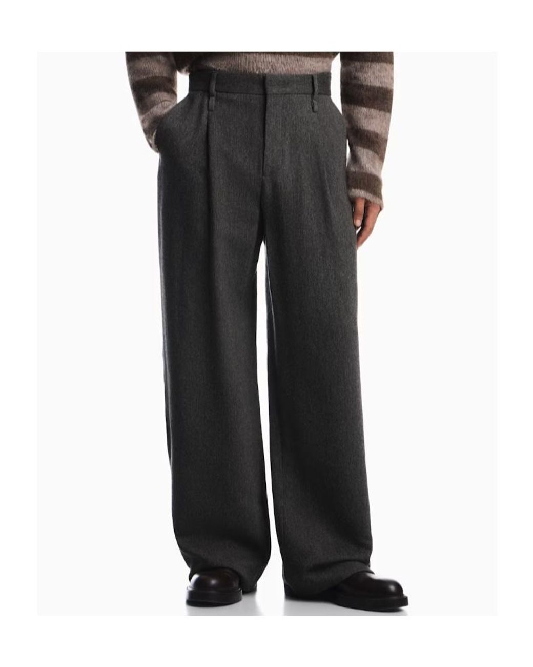 Emporio Armani Gray Tailored Trousers for men