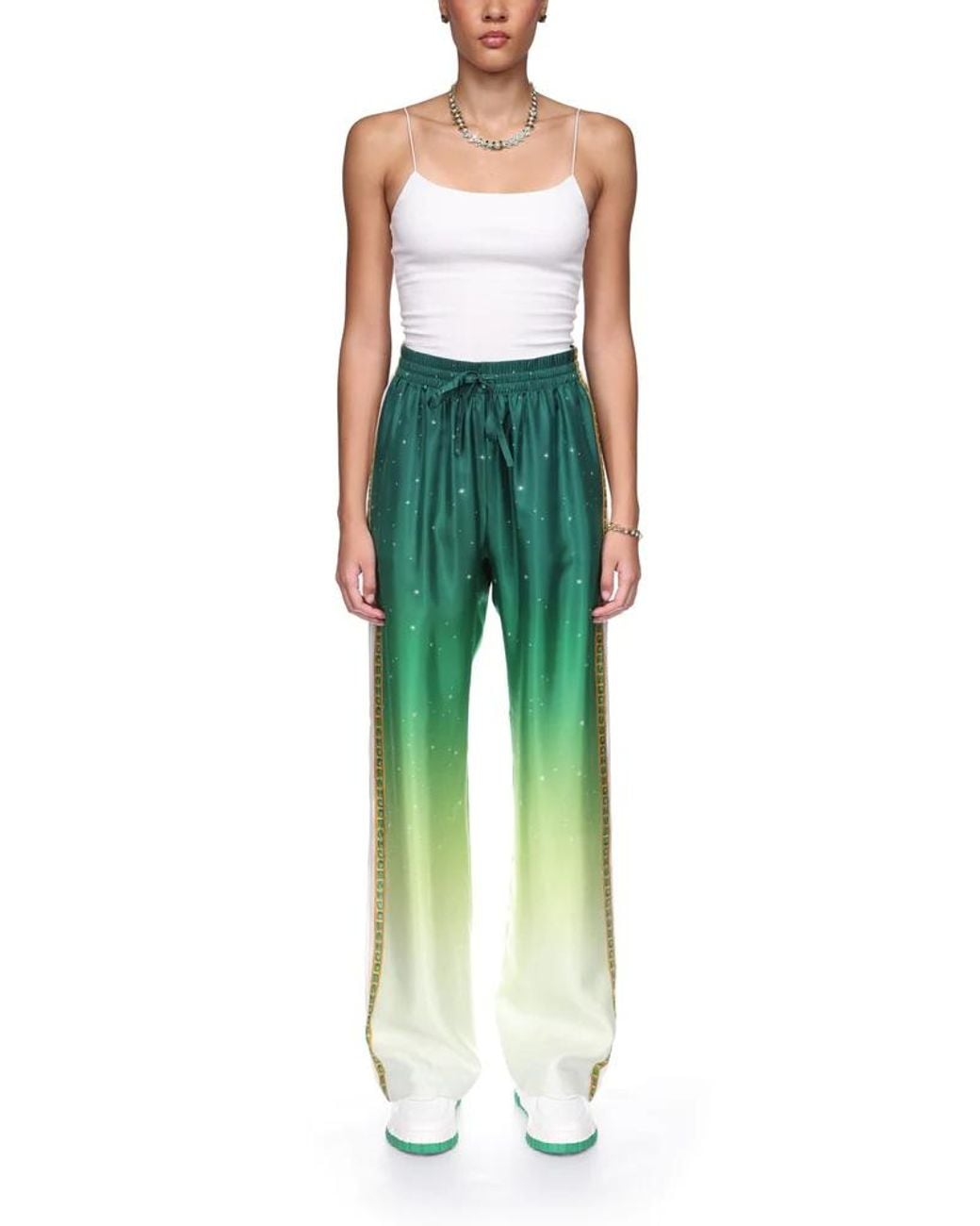 Casablanca Green Joyaux D'Afrique Wide Leg Trousers