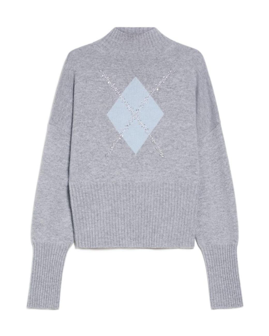 Max Mara Gray Studio High Neck Long-Sleeved Jumper
