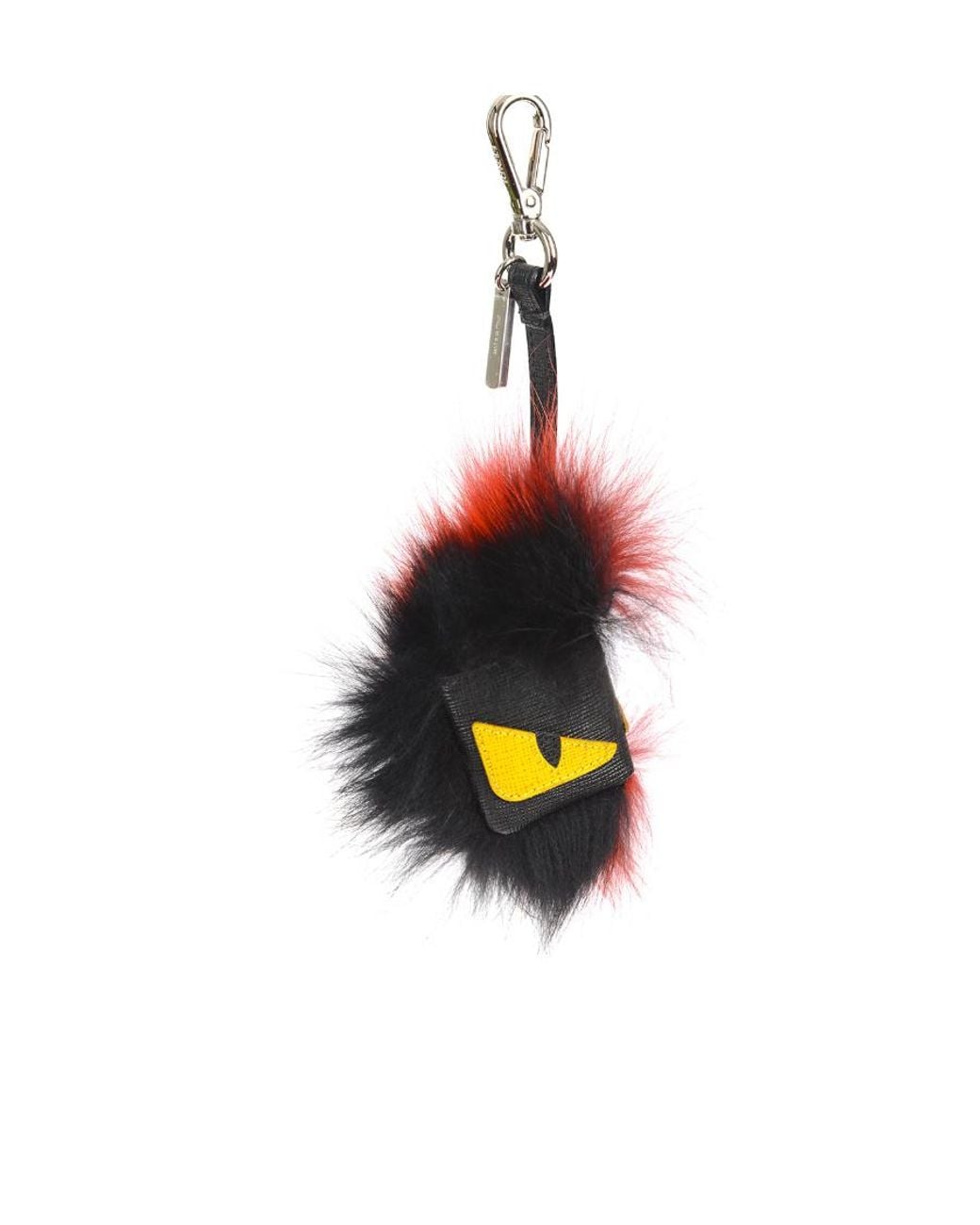 Fendi Red Fox Fur Keychain With Eye Motif for men