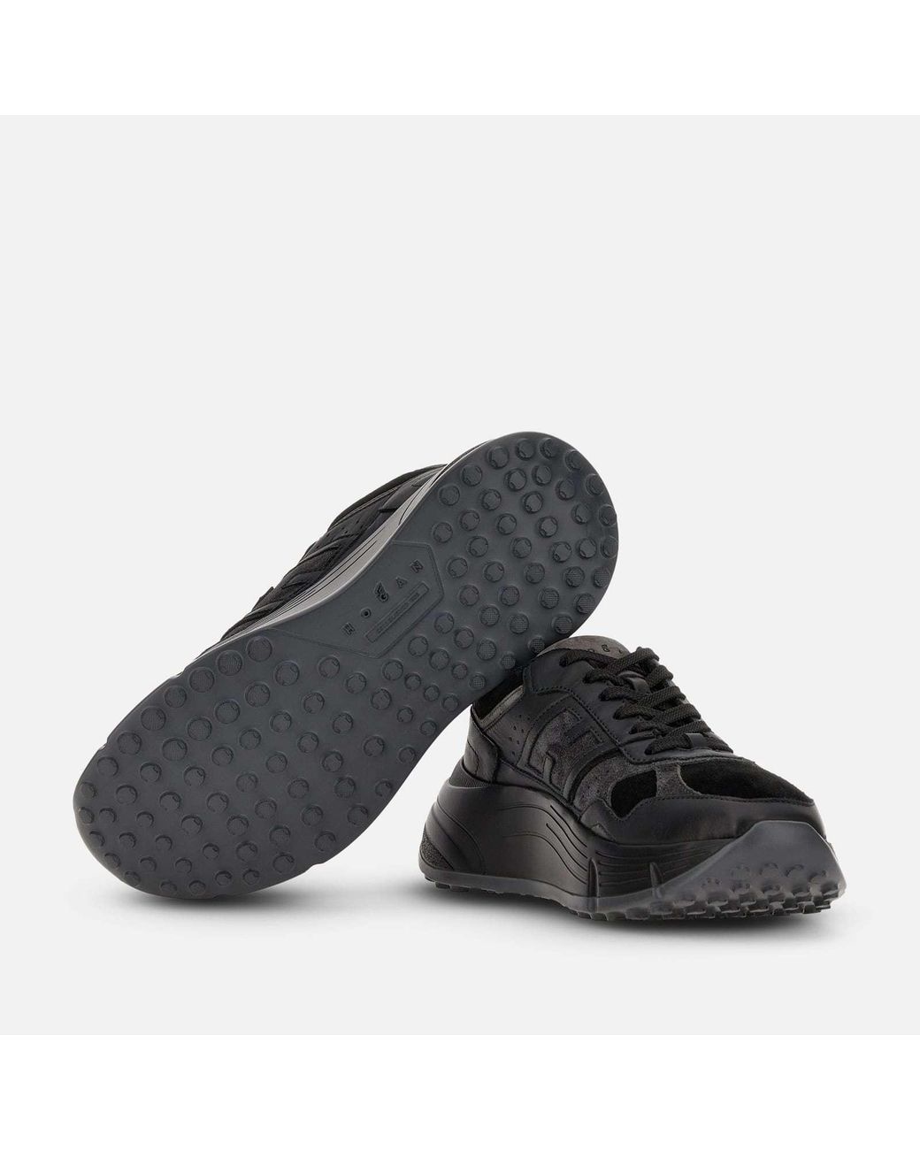 Hogan Black H669 Lace-Up Leather Shoes