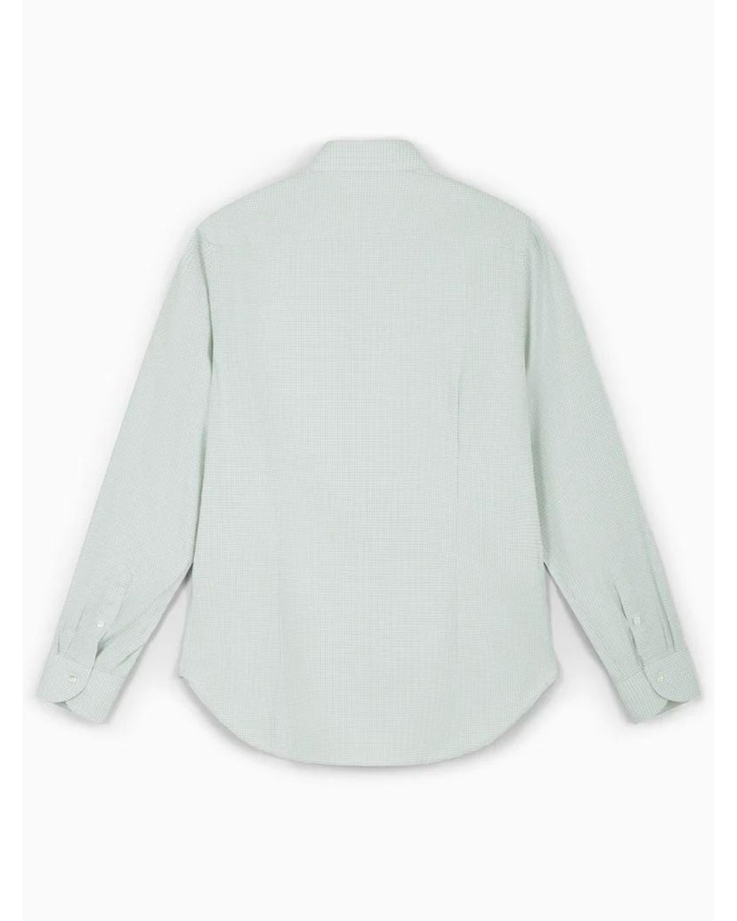 Canali White Checked Cotton Shirt for men