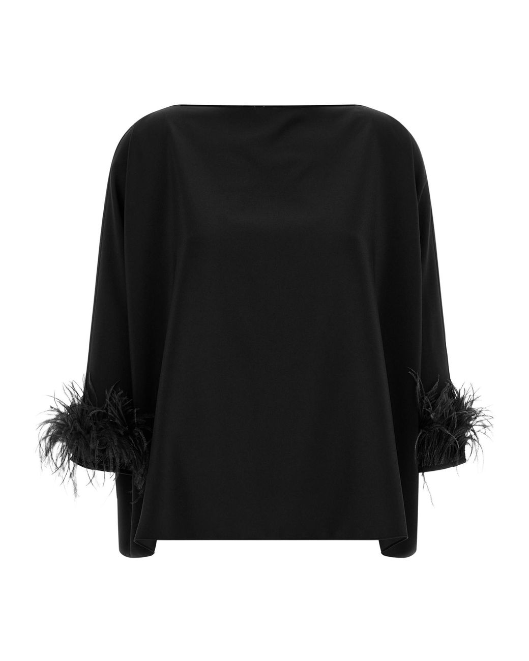 Gianluca Capannolo Black Laura Feather-Cuff Top